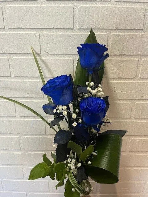 3 roses bleu